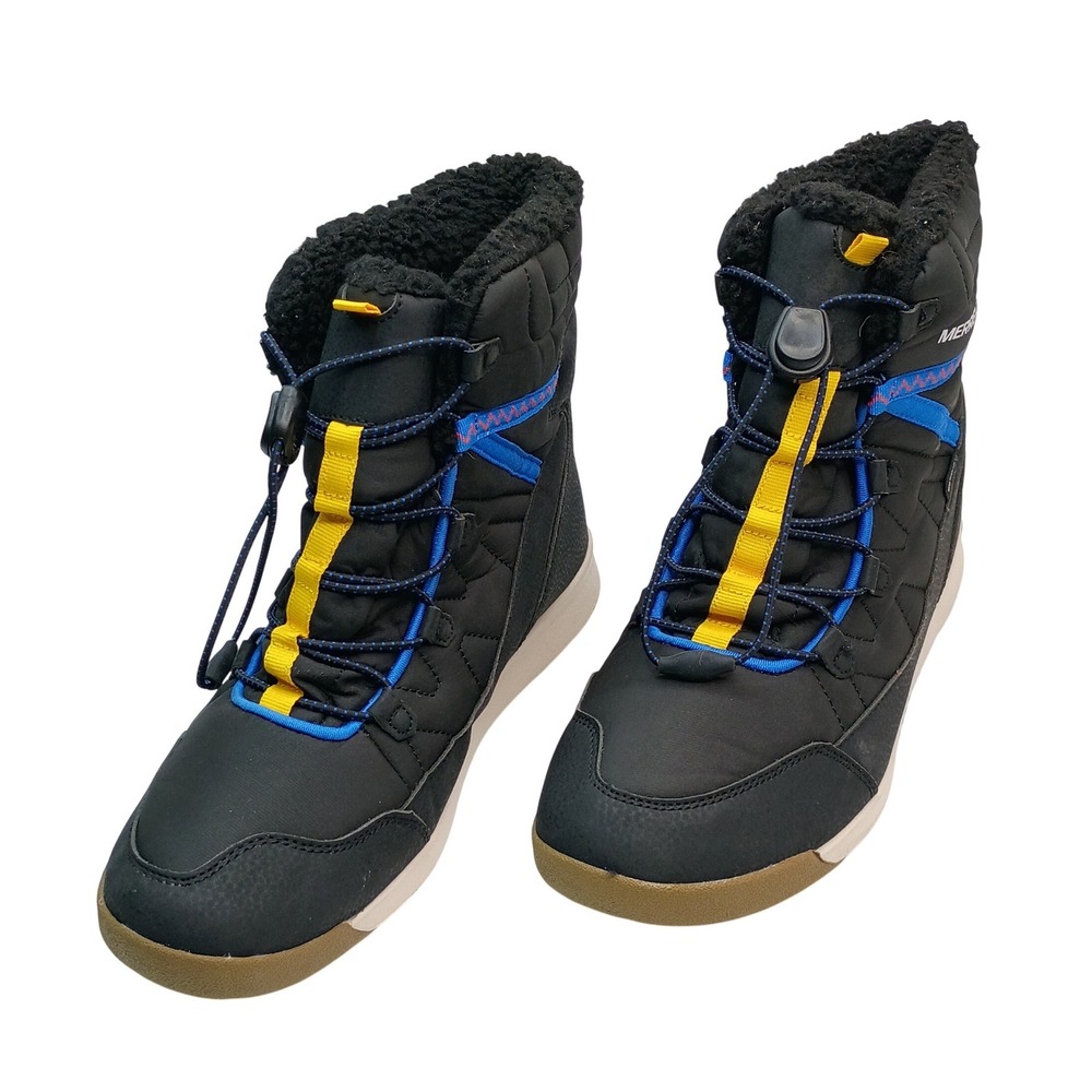 Merrell MK266123 Waterproof Winter Boots Women Size 7 Black Faux Fur Lined